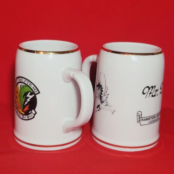 Bareuther Beer Stein Mug Mr D  Mrs D Ramstein Air Base Set of 2 - Picture 9 of 11